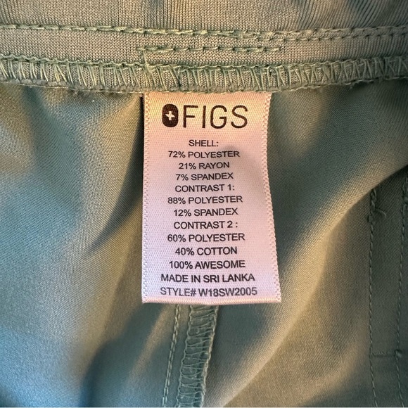 SOLD FIGS Scrub Pants Joggers Womens Size Large  Green Orange TieStyle W18SW2005 - Picture 6 of 12